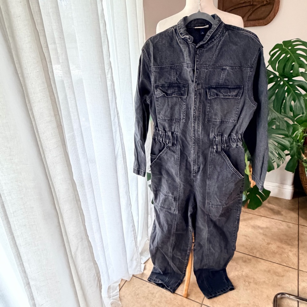 Universal Thread Denim Utility Jumpsuit Gray Wash Size 10